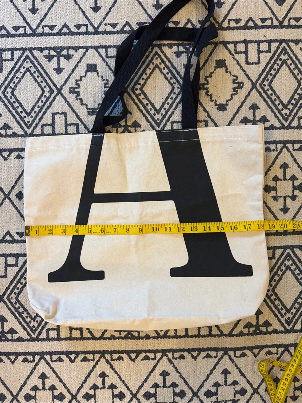 The Atlantic Canvas Tote Bag with Black 'A' Initial and The Atlantic